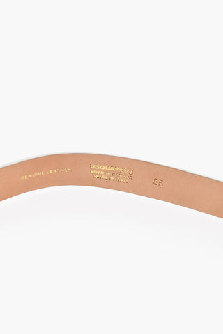 Slim Fit Leather Belt with Beads Buckle 25mm