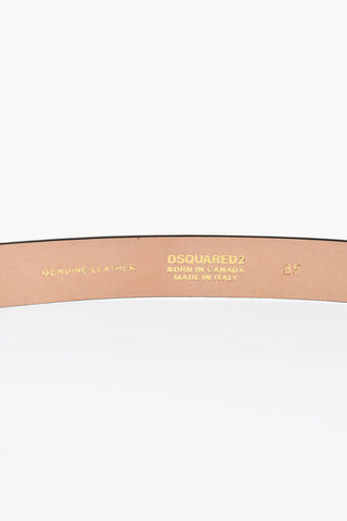 Metallic Leather Belt with Animal-Print Effect 25mm