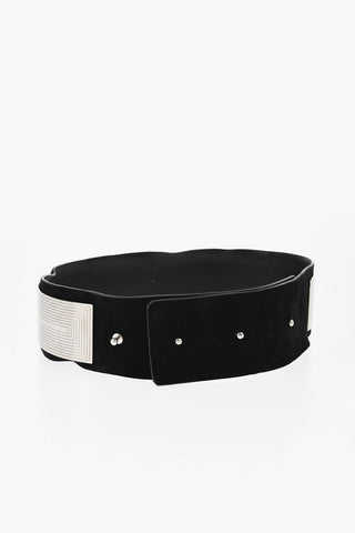 Maxi Gürtel Aus Leder Mit Metallapplikationen 70mm