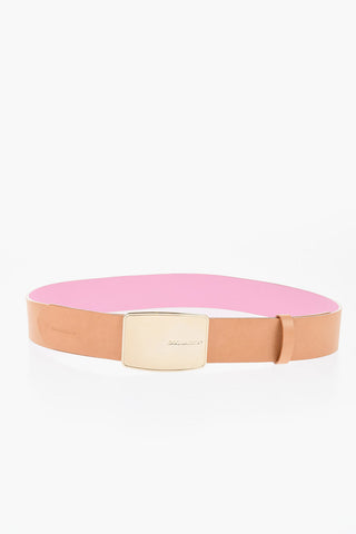 Maxi Leather Belt with Metal Buckle 40mm