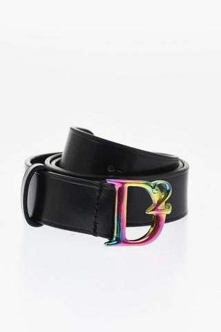 Slim Fit Ledergürtel mit Monogramm-Schließe 30mm
