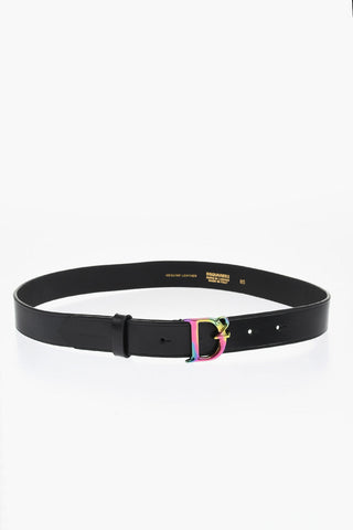 Slim Fit Ledergürtel mit Monogramm-Schließe 30mm