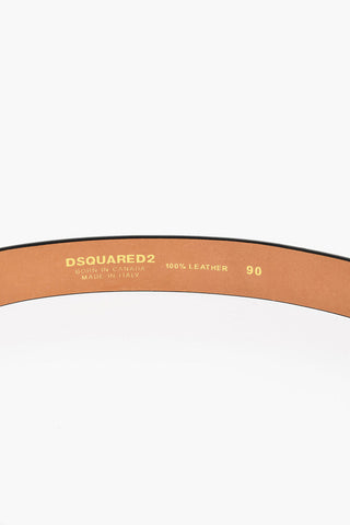 Einfarbiger Ledergürtel Mit 30mm Goldfarbener Schnalle