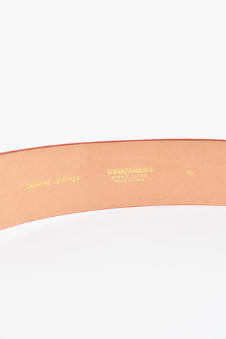 Solid Color Suede Belt with Golden Effect Buckle 40mm