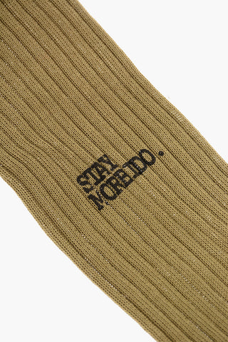 Ribbed Long Socks with Contrasting Details