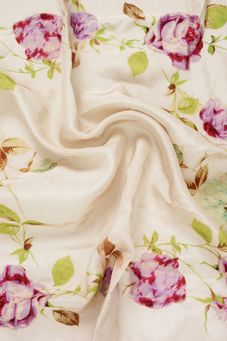 Foulard a Motivo Floreale con Logo