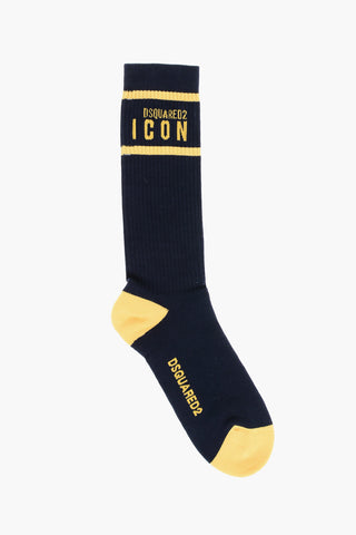 ICON Ribbed Long Socks with Contrasting Details