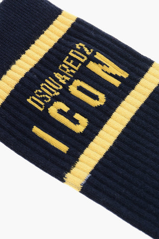 ICON Ribbed Long Socks with Contrasting Details