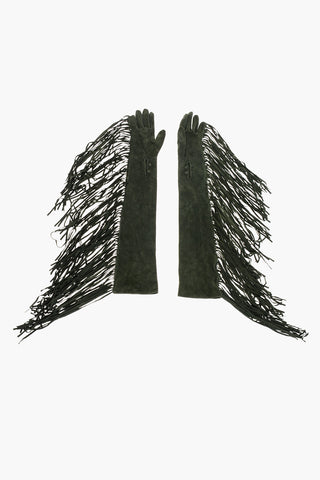 Suede Warm Gloves with Fringes
