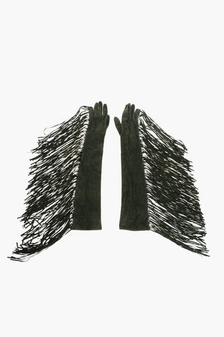 Suede Warm Gloves with Fringes
