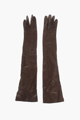 Solid-Color Warm Leather Gloves