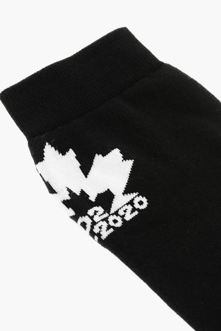 Cotton Blend Long Socks with Embroidery