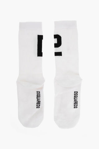 Cotton Blend Long Socks with Monogram