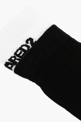 Cotton Long Socks with Contrasting Detail