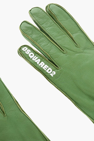 Leather Gloves with Half Zip and Fur Lining