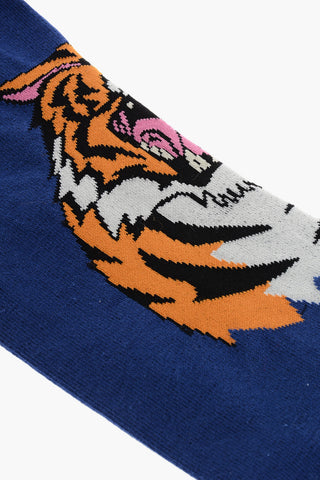 Solid Color Long Socks with Embroidery