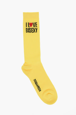 Cotton-Blend Long Socks with Embroidery