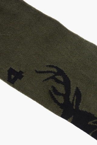 Solid Color Long Socks with Embroidery