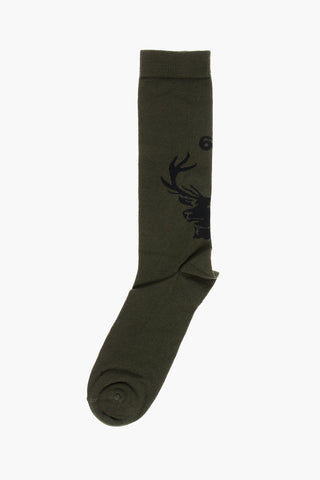 Solid Color Long Socks with Embroidery