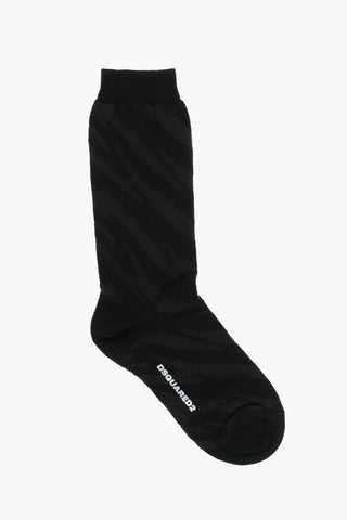 Lurex Animal-Print Long Socks