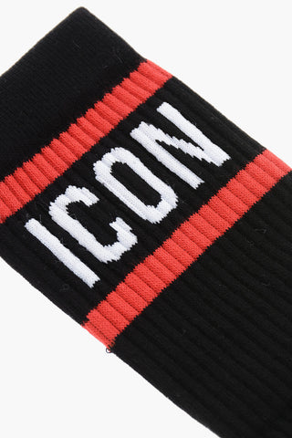 Solid Color ICON long Socks with Logo Embroidery