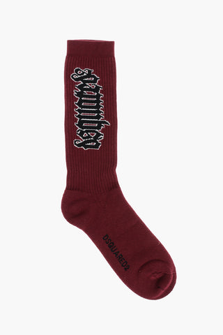 Ribbed long Socks with Embroidery