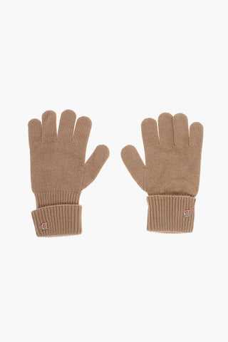 Wool Blend Gloves with Metal Monogram