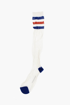 Long Solid-Color Socks with Embroidery