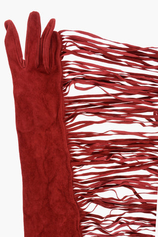 Suede Warm Gloves with Fringes