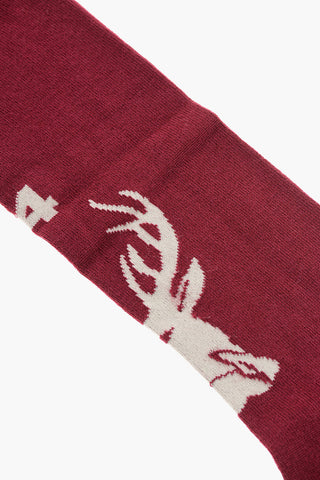 Solid Color Long Socks with Embroidery