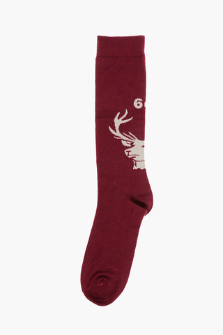 Solid Color Long Socks with Embroidery
