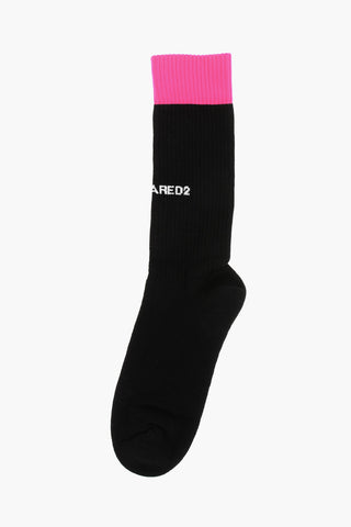 Solid Color Long Socks with Contrasting Detail