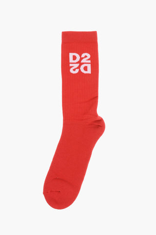 Solid Color Long Socks with Monogram