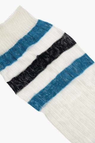 Lange Rippensocken mit Kontrastdetails