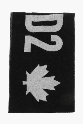 Zweifarbiger Schal aus reiner Wolle mit Monogramm