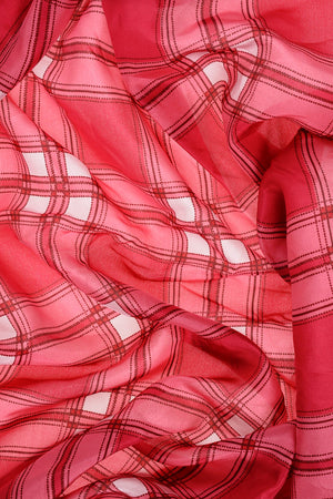 Silk Checked Foulard with Tassels
