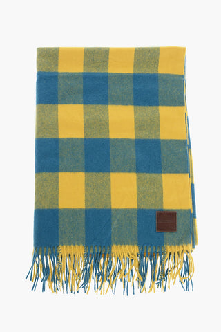 Two-Tone Cashmere Scarf with Fringes