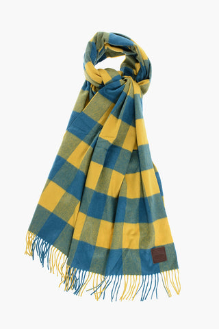 Two-Tone Cashmere Scarf with Fringes