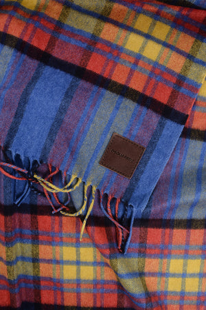 Cashmere and Silk Tartan Scarf with Fringes