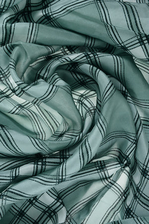 Silk Checked Scarf with Tassels