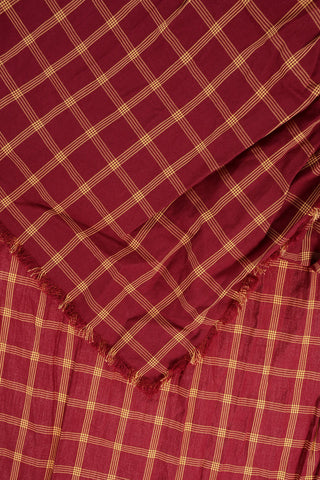 Two-Tone Checked Scarf with Fringes