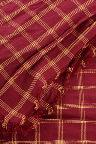Two-Tone Checked Scarf with Fringes
