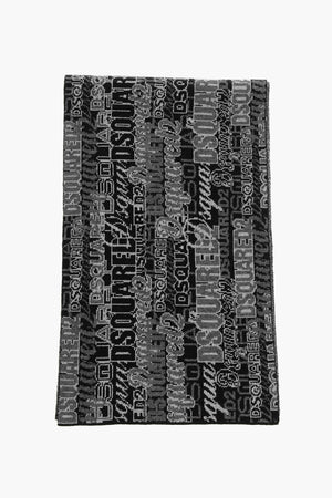 Wool Scarf with All-Over Logo