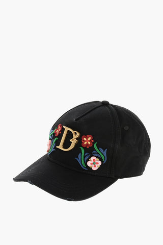 Embroidered FLOWER POWER Cap with Golden Metal Monogram