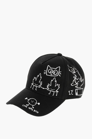 Printed Cotton Gabardine CARTOON Cap