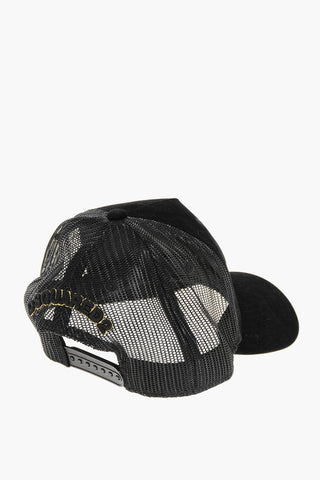 Mesh and Velvet CHIC2 Trucker Cap with Embossed Detail