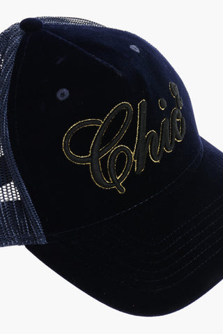 Mesh and Velvet CHIC2 Trucker Cap with Embossed Detail