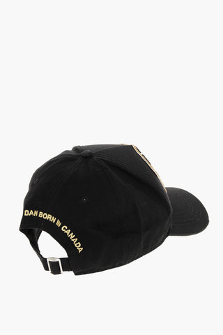 Cappello Baseball in Gabardina di Cotone Impreziosito da Strass e Perline