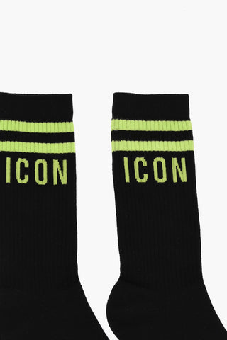 ICON 미드크루 골지 양말 콘트라스트 디테일