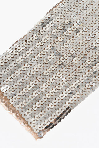 Solid Color Sequined Muffs